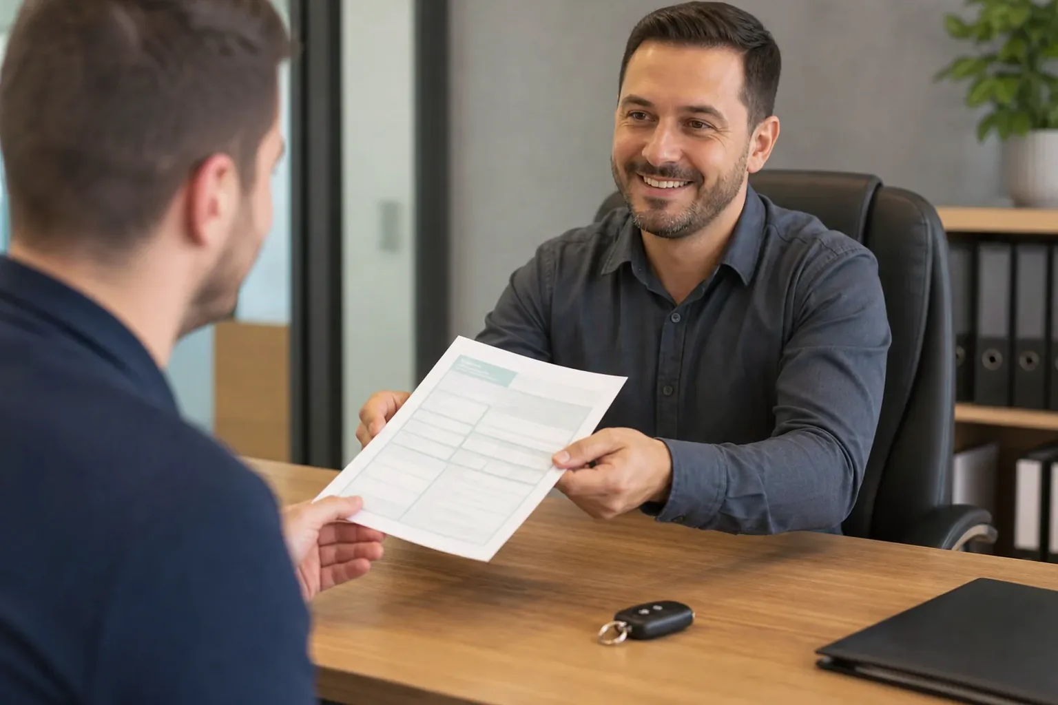 Profissional emitindo a segunda via do CRV para um cliente.